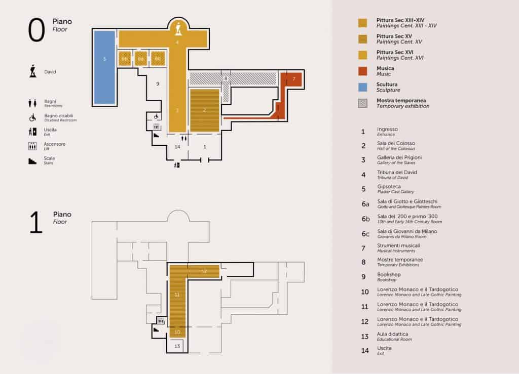 Here is a map that provides useful information about the Accademia Gallery